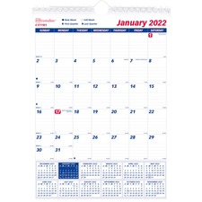 Dominion RED C171101 Brownline Ruled Block Wall Calendar - Professiona