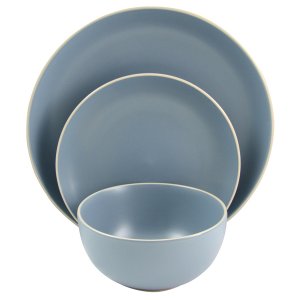 Gibson 107457.12RM Home Rockaway 12-piece Dinnerware Set In Matte Blue