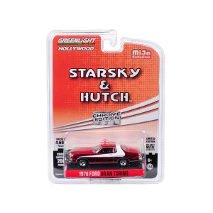 Greenlight 51224 1976 Ford Gran Torino Chrome Red Edition Starsky  Hut