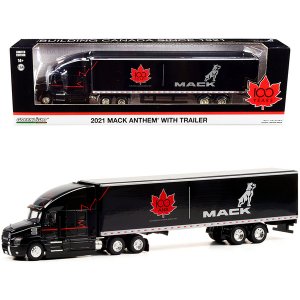 Greenlight 30301 2021 Mack Anthem 18 Wheeler Tractor-trailer Black Mac