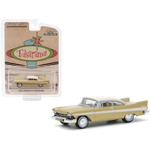 Greenlight 30157 1957 Plymouth Belvedere Desert Gold With Sand Dune Wh