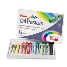 Pentel PEN PHN12 Arts Oil Pastels - Assorted - 12  Set