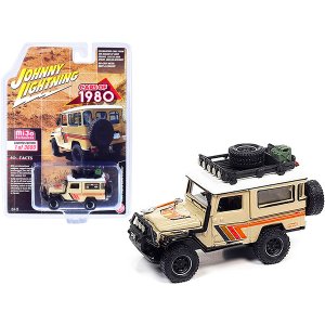 Johnny JLCP7364 1980 Toyota Land Cruiser With Roof Rack Beige With Whi