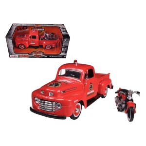 Maisto ASP 32191 1948 Ford F-1 Pickup Truck Harley Davidson Fire Truck