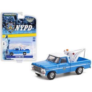 Greenlight 30224 1979 Ford F-250 Tow Truck With Drop-in Tow Hook Blue 