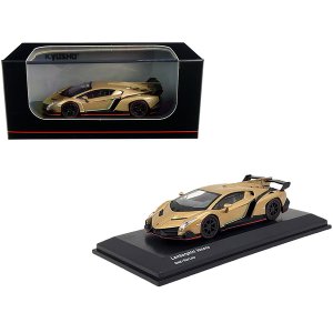 Kyosho KS07040A1 Lamborghini Veneno Gold With Red Line 164 Diecast Mod