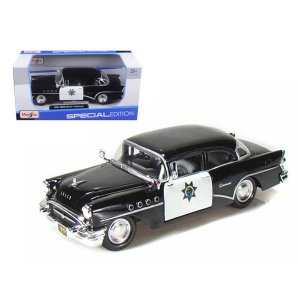 Maisto 31295pol 1955 Buick Century Police Car Black And White 126 Diec