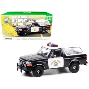 Greenlight 19089 1995 Ford Bronco Police Car Black And White Californi