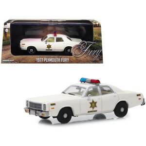 Greenlight 86558 1977 Plymouth Fury Cream Hazzard County Sheriff 143 D