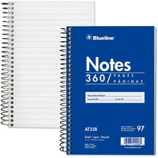 Dominion RED AT35B Blueline White Paper Wirebound Steno Pad - 360 Shee