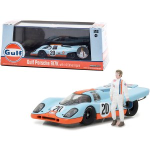 Greenlight 86435 1970 Porsche 917k 20 Gulf Oil With Figurine 143 Dieca