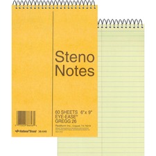 Dominion RED 36646 Rediform Wirebound Steno Notebook - 60 Sheets - Wir