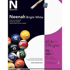 Neenah WAU 91901 Neenah Card Stock - Bright White - Letter - 8 12 X 11