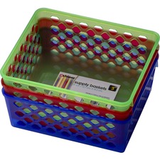 Officemate OIC 26203 Oic Achieva Supply Baskets - Red, Green, Blue