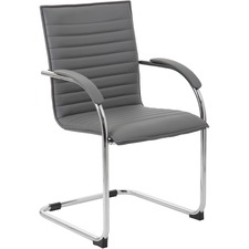 Norstar BOP B9536GY2 Boss Chrome Frame Vinyl Side Chairs - Gray Vinyl 