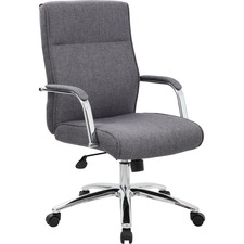 Norstar BOP B696CSG Boss Modern Executive Conference Chair-grey Linen 