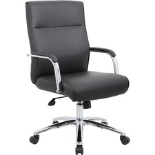 Norstar BOP B696CBK Boss Conf Chair, Black - Black - 1 Each