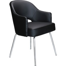 Norstar BOP B489CBK Boss Black Vinyl Guest Chair - Black Vinyl Seat - 