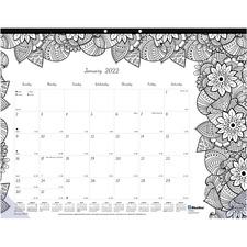 Dominion RED C2917311 Blueline Doodleplan Desk Pad - Botanica - Julian