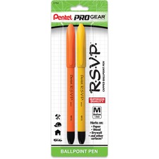 Pentel PEN BK91HDPGBP2A Progear R.s.v.p. 1.0mm Capped Ballpoint Pen - 