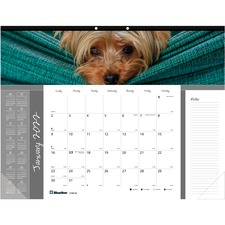 Dominion RED C194116 Blueline Man's Best Friend Dogs Desk Pad Calendar