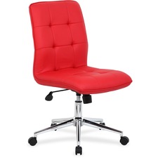 Norstar BOP B330RD Boss Modern B330 Task Chair - Red Vinyl Seat - Chro