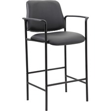 Norstar BOP B169503CS Boss Square Back Stool - Black Vinyl Seat - Blac