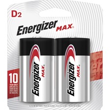 Energizer E95BP-2 Max Alkaline D Batteries, 2 Pack - For Multipurpose 