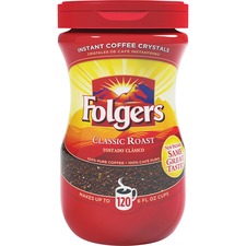 J.m. 2550020629 Folgersreg; Classic Roast Instant Coffee Crystals Inst