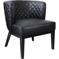 Norstar BOP B529QBKBK Boss Ava Accent Chair - Black Plush Seat - Black