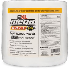 2xl TXL 422 2xl Mega Roll Sanitizing Wipes - White - Non-toxic, Non-ir