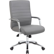 Norstar BOP B696CRBGY Boss Modern Executive Conference Chair-ribbed Gr