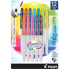 Pilot PIL 44155 Frixion Colors Erasable Marker Pens - 12  Pack