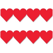 Hygloss HYX 33625 Hygloss Red Heart Globe Design Border Strips - Damag