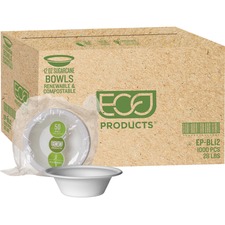 Ecoproducts ECO EPBL12PCT Eco-products 12-oz. Sugarcane Bowls - - Suga