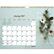 Dominion RED C172122 Blueline Romantic Floral Wall Calendar - Julian D