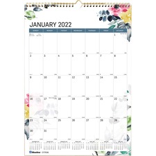 Dominion RED C173126 Rediform Watercolor Design Monthly Wall Calendar 