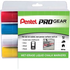 Pentel PEN SMW56PGPC4M1 Progear Wet-erase Liquid Chalk Marker - Jumbo 