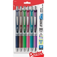 Pentel PEN BL77BP6M1 Liquid Steel Tip Gel Pens - Medium Pen Point - 0.