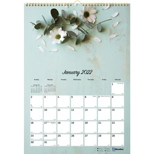 Dominion RED C173122 Blueline Romantic Floral Wall Calendar - Julian D