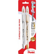 Pentel PEN K908MBP2XZ Arts  Sunburst Metallic Color Permanent Gel Pens