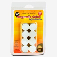 Hygloss HYX 61400 Hygloss Self-adhesive Magnetic Coins - 0.8 Diameter 