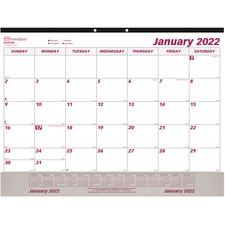 Dominion RED C1731V Brownline Vinyl Strip Monthly Desk Pad - Julian Da