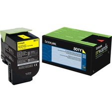 Original Lexmark 80C10Y0 Unison 801y Toner Cartridge - Laser - Standar