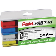 Pentel PEN SMW26PGPC4M1 Progear Wet-erase Liquid Chalk Marker - Chisel