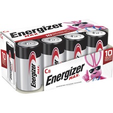 Energizer E93FP-8 Max Alkaline C Batteries, 8 Pack - For Multipurpose 