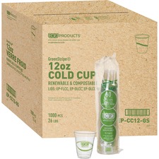 Ecoproducts ECO EPCC12GSPCT Eco-products Greenstripe Cold Cups - 12 Fl