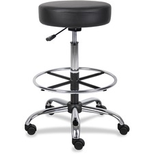 Norstar BOP B16240BK Boss Drafting Stool - Black Vinyl Seat - Chrome, 