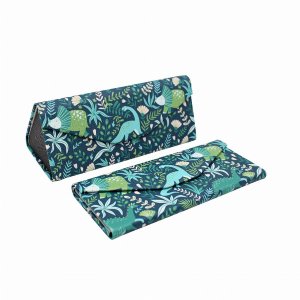 Real 8651 Adorable Animal  Leather Glasses Case - Dinosaurs