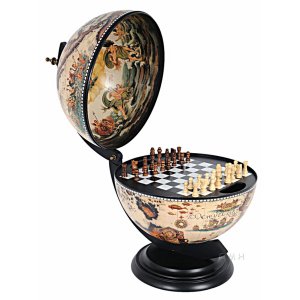 Old NG015 White Globe With Chess Holder- 13